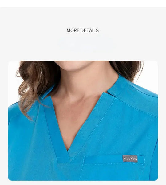 Haut de travail, uniforme de médecin et d'infirmière, pantalon uni avec plus de poches, pantalon dentaire, blouse unisexe, ensemble de 3 pièces CJdropshipping