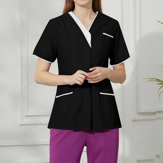 Filipina Medical Elite ISHOWTIENDA - Uniforme clinique ergonomique à manches courtes avec col en V CJdropshipping
