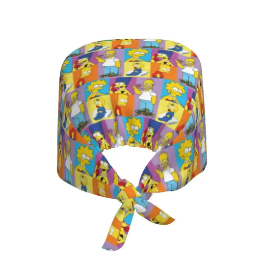 Personnalisé The Simpsons Cartoon Staff Medical Scrubs Hat Men Women Medical Nursing Surgical Scrub Caps MedSurgery Store For Digital Health