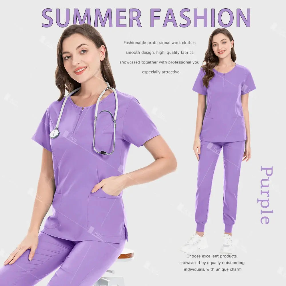 Uniforme médical, ensemble de blouse élastique, blouses chirurgicales d'hôpital, hauts, pantalons, vêtements de travail d'infirmière, vêtements de médecin, accessoires médicaux CJdropshipping