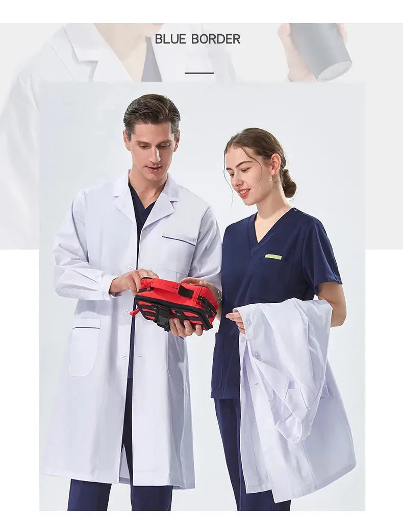 Blouse de laboratoire blanche bon marché pour femmes, hommes, étudiants, chimie, professionnels de la santé, infirmière, manches longues, blouse de médecin XK002 MedSurgery Store For Digital Health