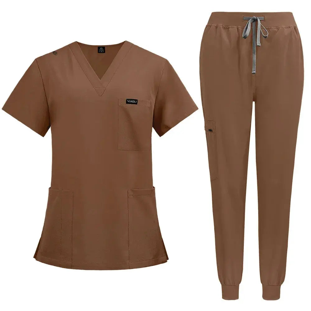 Blouse à manches courtes pour femmes - Blouse d'infirmière Confortable et protectrice pour l'hôpital, isolation et soins de la peau (94% Polyester + 6% Spandex) CJdropshipping