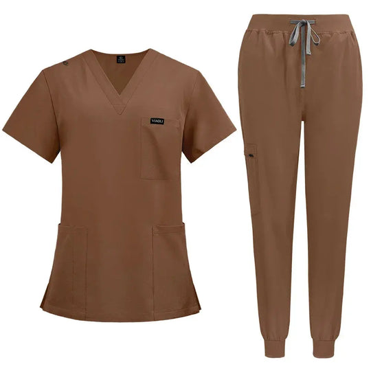 Blouse à manches courtes pour femmes - Blouse d'infirmière Confortable et protectrice pour l'hôpital, isolation et soins de la peau (94% Polyester + 6% Spandex) CJdropshipping