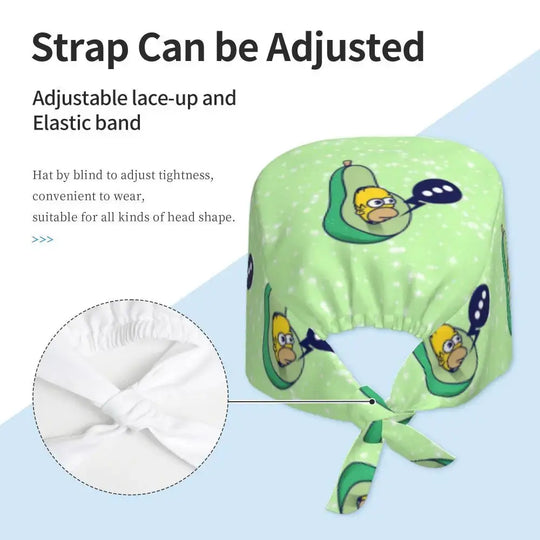 Personnalisé The Simpsons Cartoon Staff Medical Scrubs Hat Men Women Medical Nursing Surgical Scrub Caps MedSurgery Store For Digital Health