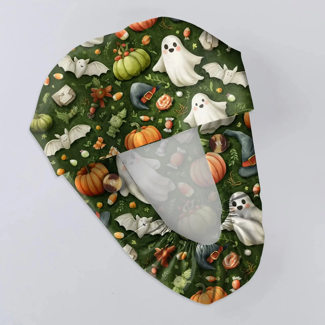 Casquette unisexe de médecin ou d'infirmier avec imprimé Halloween - Casquette de médecin avec imprimé pour le travail médical. Style décontracté en coton, confortable et élégant. CJdropshipping