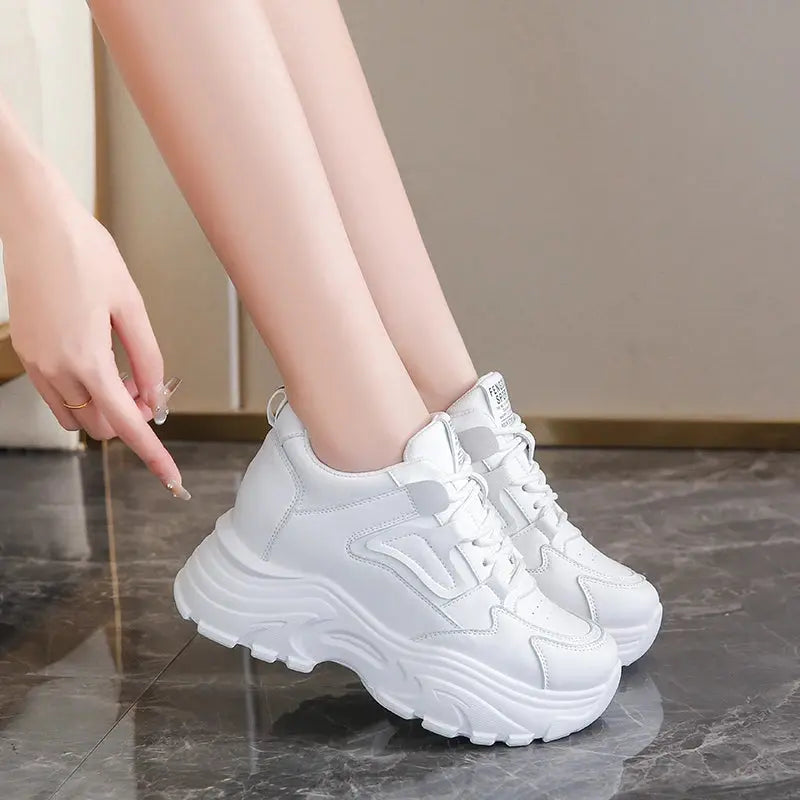 Baskets blanches à plateforme, chaussures vulcanisées à lacets à fond épais, cuir Pu, respirant, printemps 2024 MedSurgery Store For Digital Health