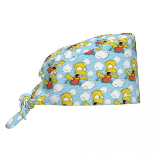 Personnalisé The Simpsons Cartoon Staff Medical Scrubs Hat Men Women Medical Nursing Surgical Scrub Caps MedSurgery Store For Digital Health