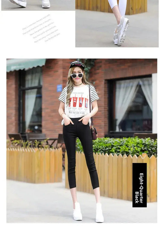 Leggings fins blancs taille haute pour femmes, plonnings adeazant d'été dix-huit, plonnings petit pied sie... MedSurgery Store pour la santé numérique