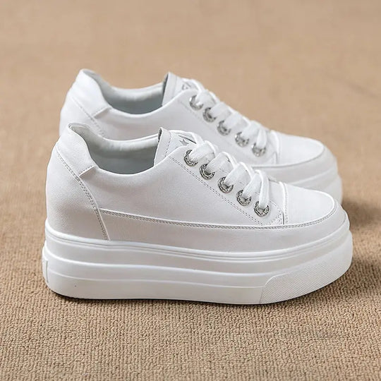 Chaussures ete femme espadrille femme basket femme compensé Baskets casual pour femmes, chaussures blanches respirantes et confortables avec talons de 8CM, hauteur de la plateforme augmentée, automne, 2022 MedSurgery Store For Digital Health