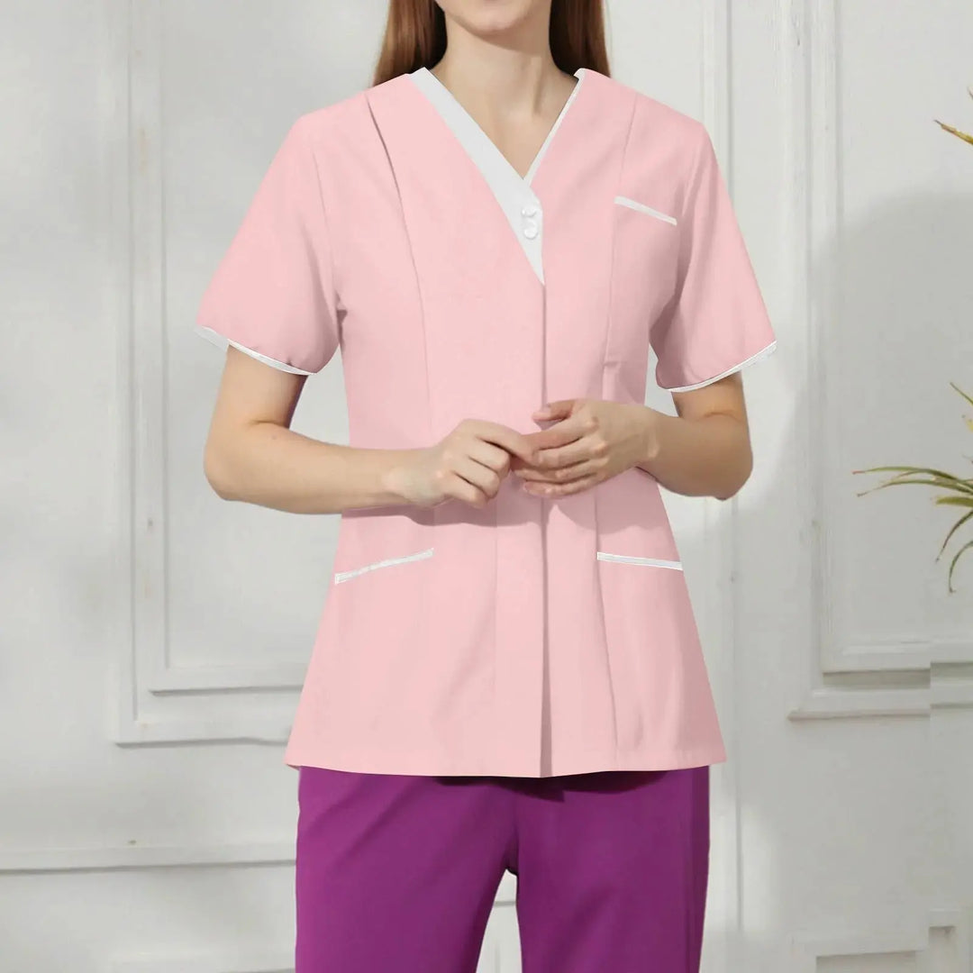 Filipina Medical Elite ISHOWTIENDA - Uniforme clinique ergonomique à manches courtes avec col en V CJdropshipping