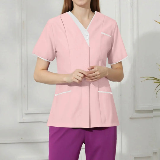 Filipina Medical Elite ISHOWTIENDA - Uniforme clinique ergonomique à manches courtes avec col en V CJdropshipping