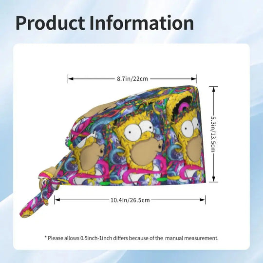 Casquette de travail réglable personnalisée avec explosion de cerveau, casquette chirurgicale des Simpsons, casquette chirurgicale pour infirmier, médecin, chirurgien, pour Chef MedSurgery Store For Digital Health