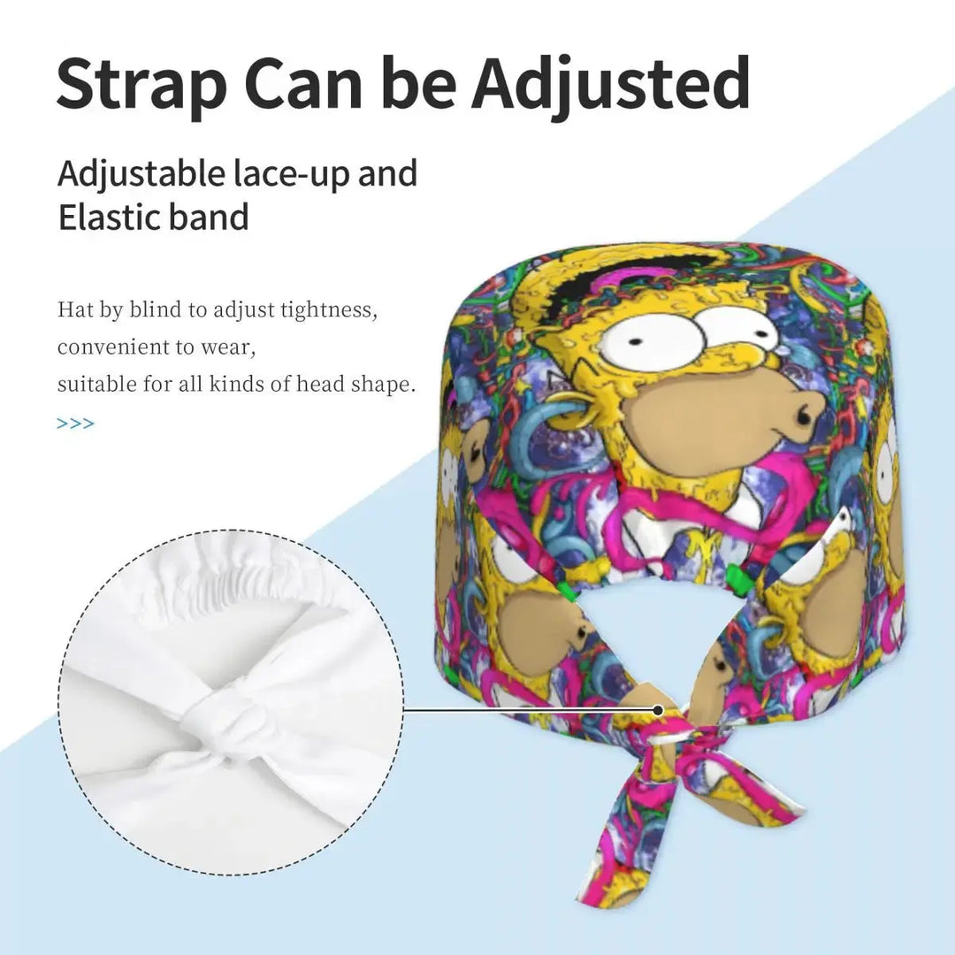 Casquette de travail réglable personnalisée avec explosion de cerveau, casquette chirurgicale des Simpsons, casquette chirurgicale pour infirmier, médecin, chirurgien, pour Chef MedSurgery Store For Digital Health