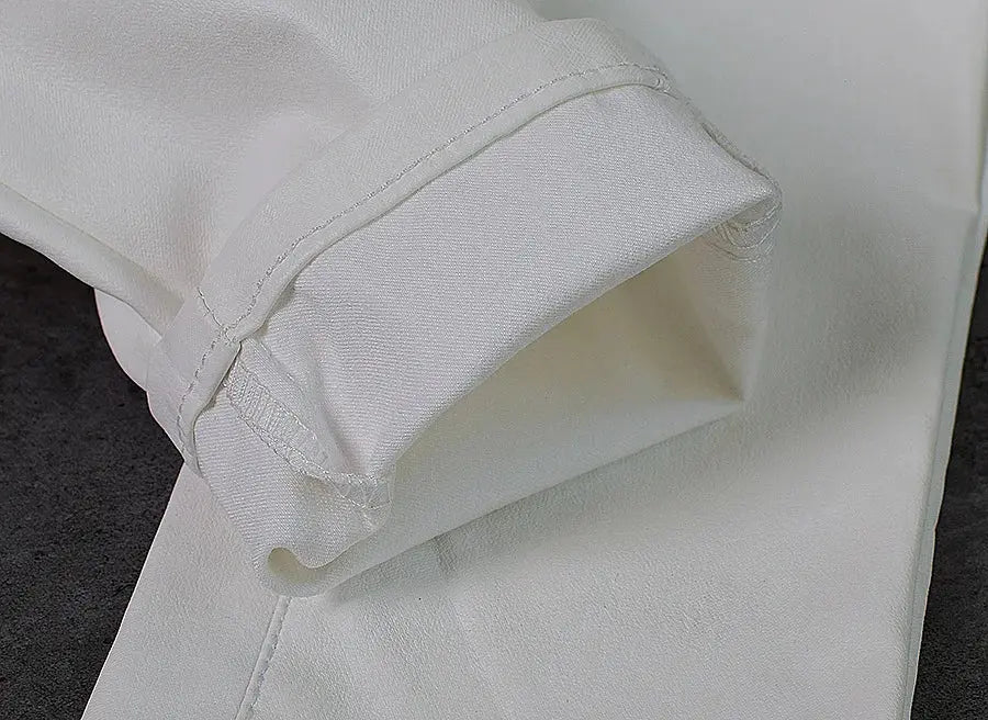 Pantalon taille basse pour femme, pantalon élastique moulant avec double fermeture éclair, pantalon en faux cuir blanc pour femme MedSurgery Store For Digital Health