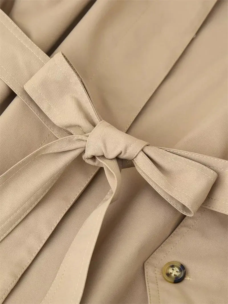 Trench-coat pour femmes, nouveau manteau court avec ceinture, revers, haut décontracté et habillé pour femmes 2025 MedSurgery Store For Digital Health