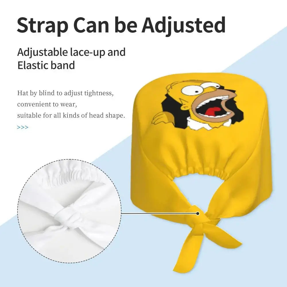 Personnalisé The Simpsons Cartoon Staff Medical Scrubs Hat Men Women Medical Nursing Surgical Scrub Caps MedSurgery Store For Digital Health