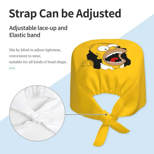 Personnalisé The Simpsons Cartoon Staff Medical Scrubs Hat Men Women Medical Nursing Surgical Scrub Caps MedSurgery Store For Digital Health