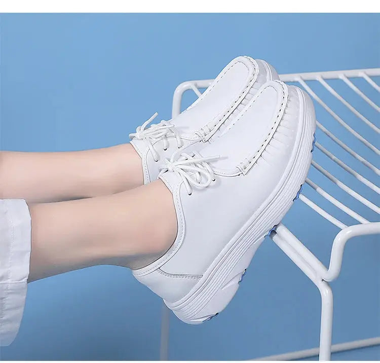 STRONGSHEN, chaussures blanches à plateforme, chaussures d'infirmières, chaussures de travail légères et confortables, chaussures à enfiler à la mode pour les femmes MedSurgery Store For Digital Health