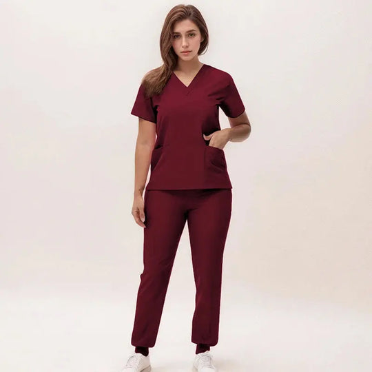 2025 nouvelles blouses de soins infirmiers à col en V, pantalons de jogging, ensembles de blouses de chirurgie, blouses dentaires, blouses d'hôpital, blouses d'hôpital S21 MedSurgery Store For Digital Health
