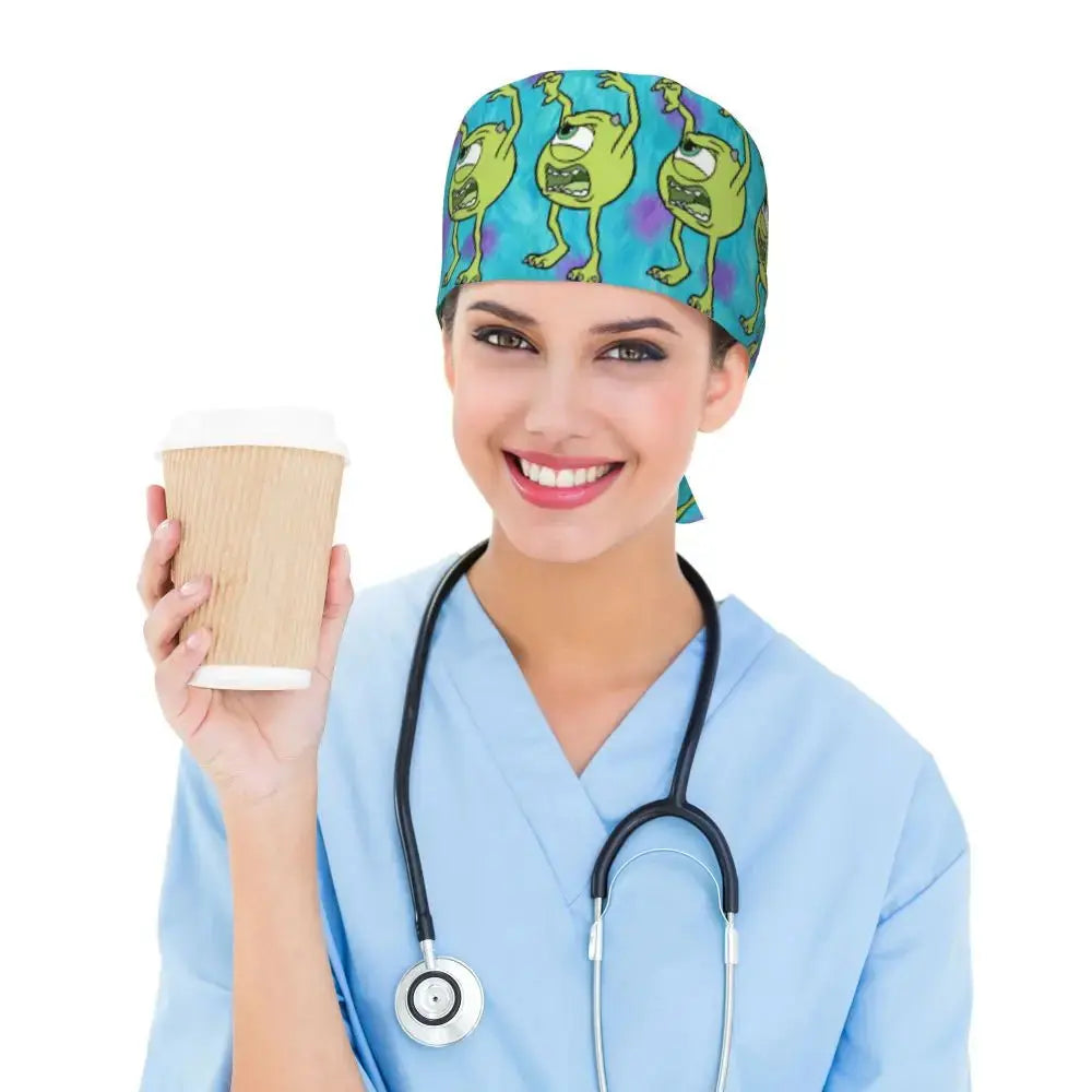 Casquette de travail réglable personnalisée avec dessin animé Monsters University, casquette chirurgicale pour hommes et femmes, casquette chirurgicale pour infirmières, médecins et chirurgiens MedSurgery Store For Digital Health
