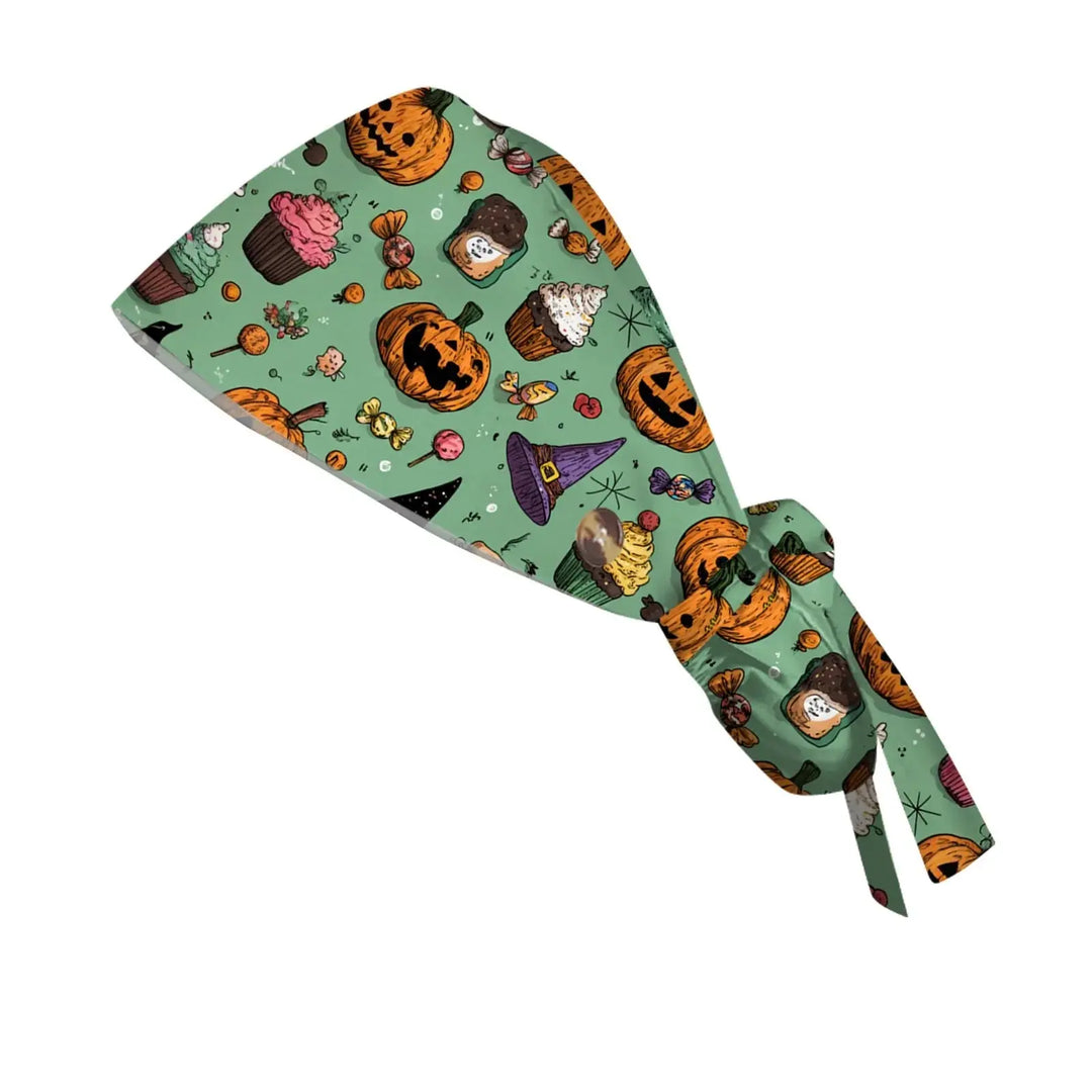 Casquette unisexe de médecin ou d'infirmier avec imprimé Halloween - Casquette de médecin avec imprimé pour le travail médical. Style décontracté en coton, confortable et élégant. CJdropshipping