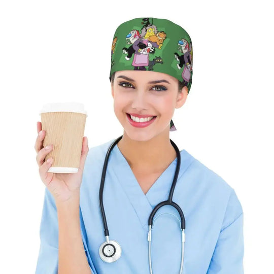 Personnalisé The Simpsons Cartoon Staff Medical Scrubs Hat Men Women Medical Nursing Surgical Scrub Caps MedSurgery Store For Digital Health