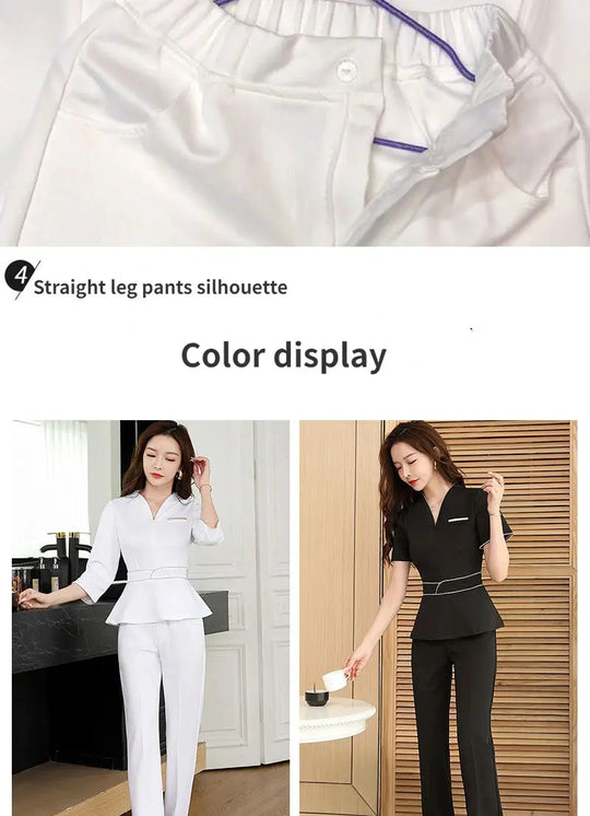Uniforme d'été pour esthéticienne, combinaison à manches courtes pour salon de beauté, vêtements d'esthéticienne pour spa, vêtements de travail pour massage en hôtel, combinaison coréenne-BC MedSurgery Store For Digital Health
