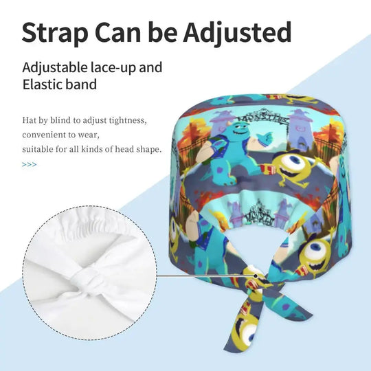 Casquette de travail réglable personnalisée avec dessin animé Monsters University, casquette chirurgicale pour hommes et femmes, casquette chirurgicale pour infirmières, médecins et chirurgiens MedSurgery Store For Digital Health