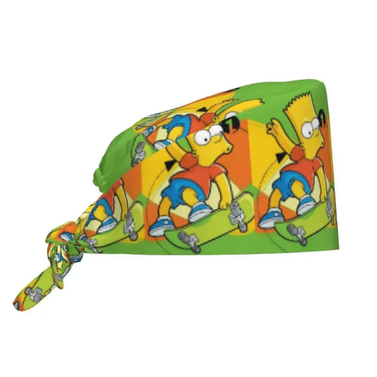 Personnalisé The Simpsons Cartoon Staff Medical Scrubs Hat Men Women Medical Nursing Surgical Scrub Caps MedSurgery Store For Digital Health