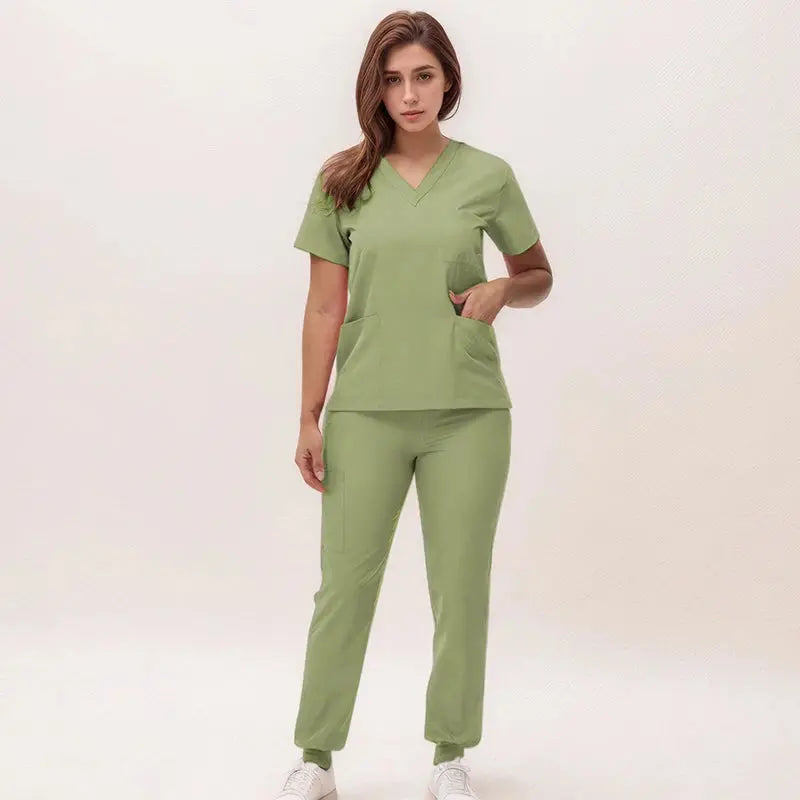 2025 nouvelles blouses de soins infirmiers à col en V, pantalons de jogging, ensembles de blouses de chirurgie, blouses dentaires, blouses d'hôpital, blouses d'hôpital S21 MedSurgery Store For Digital Health