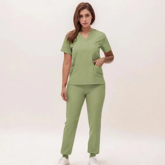 2025 nouvelles blouses de soins infirmiers à col en V, pantalons de jogging, ensembles de blouses de chirurgie, blouses dentaires, blouses d'hôpital, blouses d'hôpital S21 MedSurgery Store For Digital Health