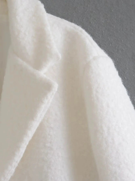 2025 Veste longue en laine pour femme Automne Hiver Manteau en cachemire Longueur moyenne Mélange de laine Manches longues Elégant Vêtements à une seule poitrine MedSurgery Store For Digital Health