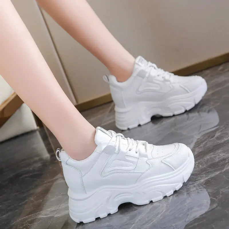 Baskets blanches à plateforme, chaussures vulcanisées à lacets à fond épais, cuir Pu, respirant, printemps 2024 MedSurgery Store For Digital Health