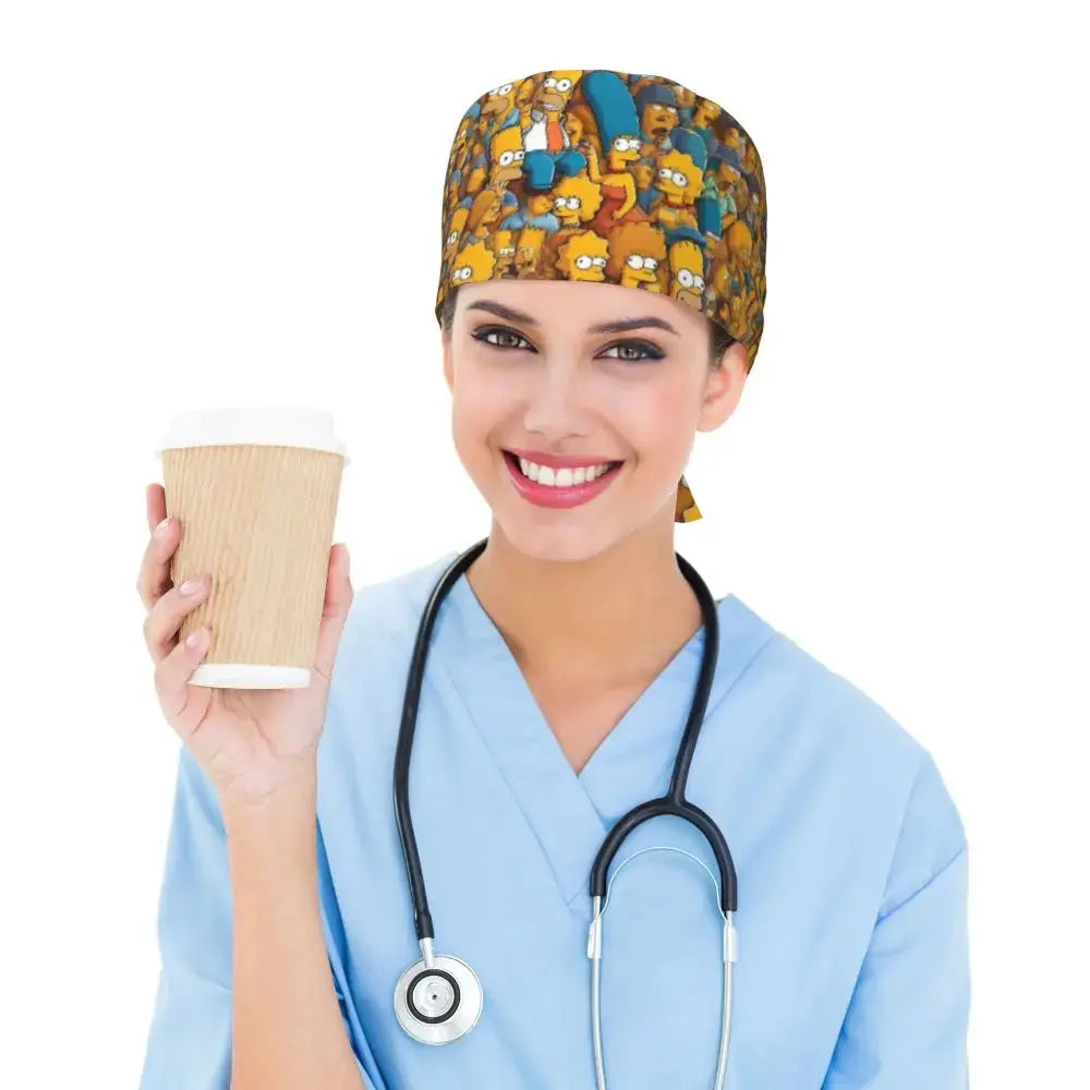 Casquette de travail réglable personnalisée avec explosion de cerveau, casquette chirurgicale des Simpsons, casquette chirurgicale pour infirmier, médecin, chirurgien, pour Chef MedSurgery Store For Digital Health