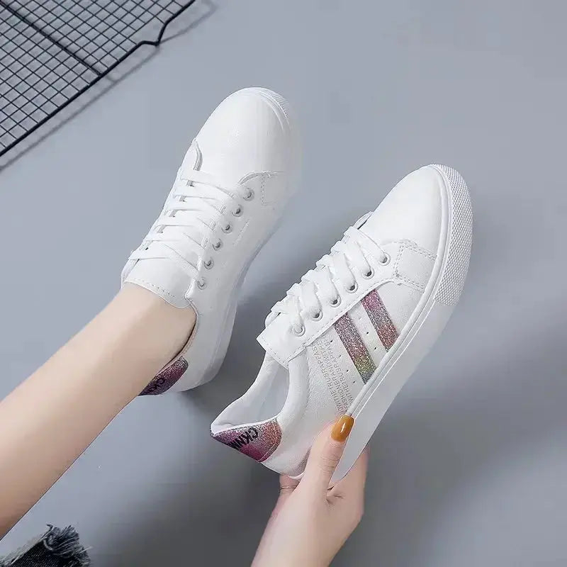 *Chaussures vulcanisées en cuir Pu pour femmes, baskets blanches, mode printemps, nouvelles chaussures blanc cassé MedSurgery Store For Digital Health