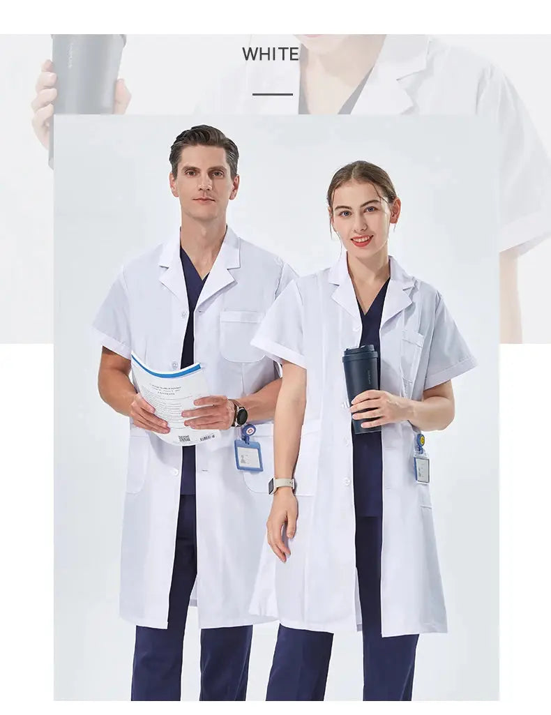 Blouse de laboratoire blanche bon marché pour femmes, hommes, étudiants, chimie, professionnels de la santé, infirmière, manches longues, blouse de médecin XK002 MedSurgery Store For Digital Health