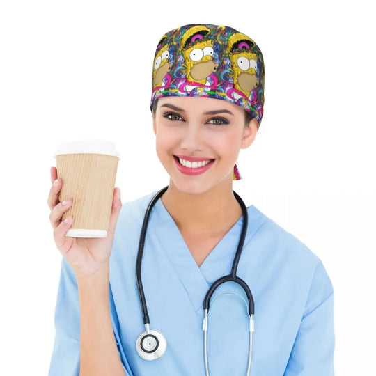 Casquette de travail réglable personnalisée avec explosion de cerveau, casquette chirurgicale des Simpsons, casquette chirurgicale pour infirmier, médecin, chirurgien, pour Chef MedSurgery Store For Digital Health