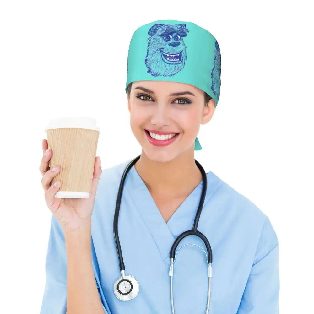 Casquette de travail réglable personnalisée avec dessin animé Monsters University, casquette chirurgicale pour hommes et femmes, casquette chirurgicale pour infirmières, médecins et chirurgiens MedSurgery Store For Digital Health