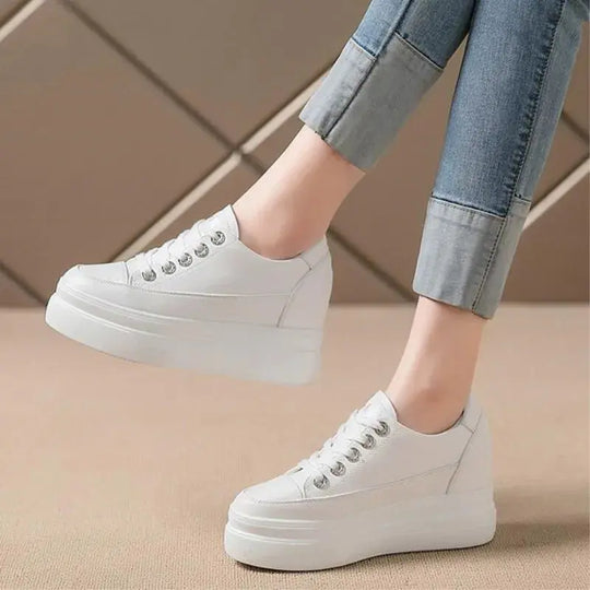 Chaussures ete femme espadrille femme basket femme compensé Baskets casual pour femmes, chaussures blanches respirantes et confortables avec talons de 8CM, hauteur de la plateforme augmentée, automne, 2022 MedSurgery Store For Digital Health