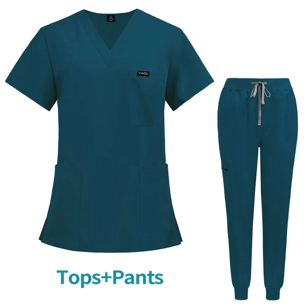 Blouse à manches courtes pour femmes - Blouse d'infirmière Confortable et protectrice pour l'hôpital, isolation et soins de la peau (94% Polyester + 6% Spandex) CJdropshipping