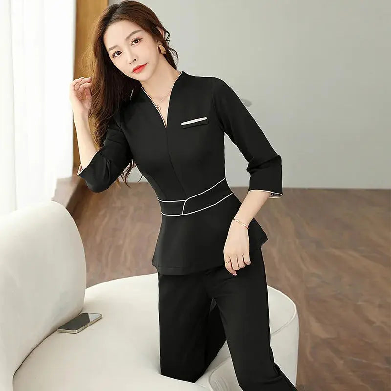Uniforme d'été pour esthéticienne, combinaison à manches courtes pour salon de beauté, vêtements d'esthéticienne pour spa, vêtements de travail pour massage en hôtel, combinaison coréenne-BC MedSurgery Store For Digital Health
