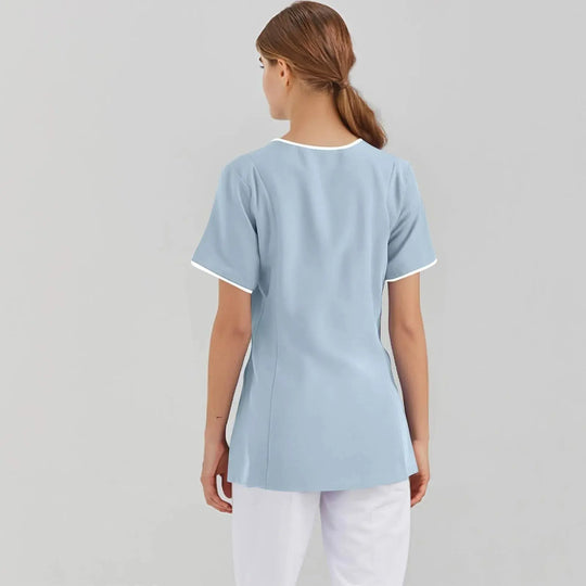 Filipina Medical Elite ISHOWTIENDA - Uniforme clinique ergonomique à manches courtes avec col en V CJdropshipping