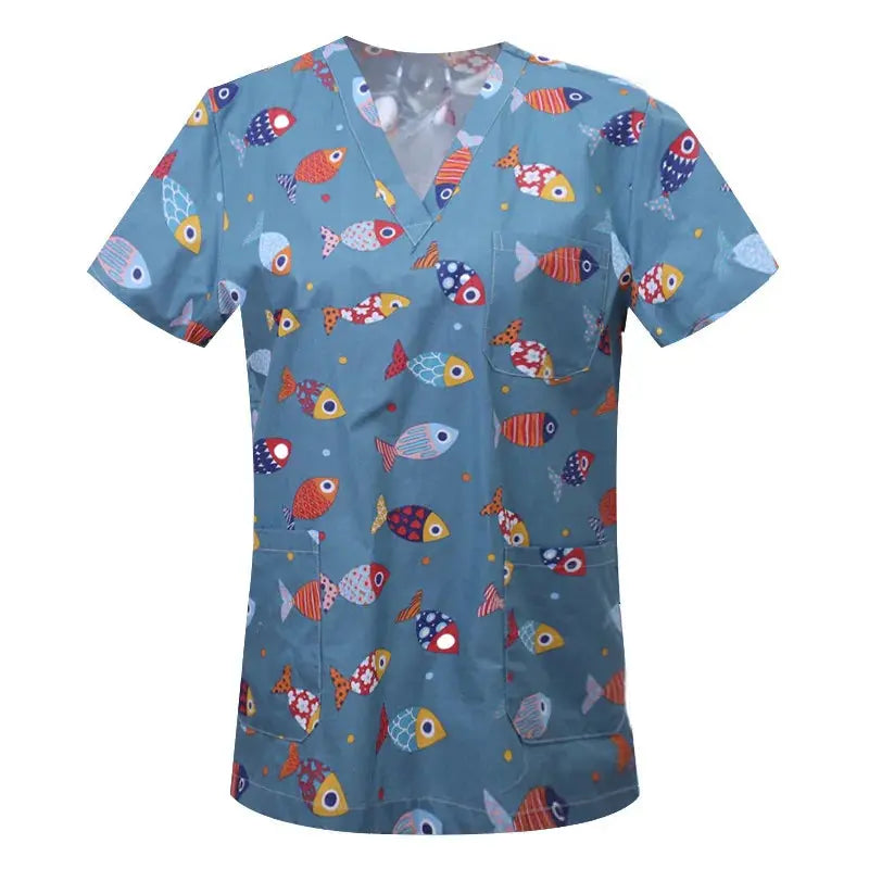 Blouse en coton imprimé animalier, blouse chirurgicale pour clinique vétérinaire, hôpital, soins infirmiers CJdropshipping