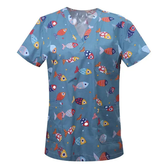 Blouse en coton imprimé animalier, blouse chirurgicale pour clinique vétérinaire, hôpital, soins infirmiers CJdropshipping