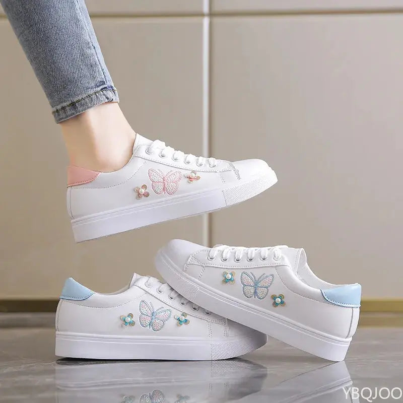 Nouvelles chaussures blanches pour femmes, chaussures plates respirantes à la mode, chaussures décontractées à lacets en cuir, baskets confortables et polyvalentes pour femmes MedSurgery Store For Digital Health