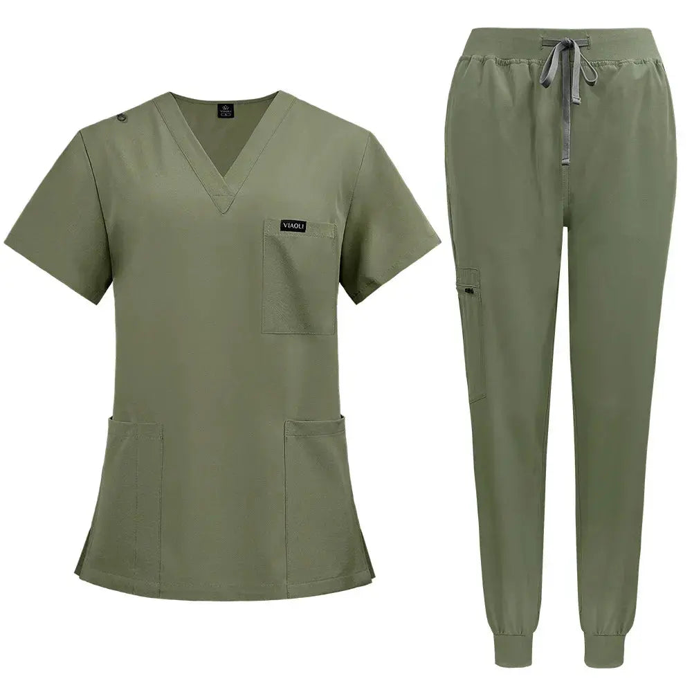 Blouse à manches courtes pour femmes - Blouse d'infirmière Confortable et protectrice pour l'hôpital, isolation et soins de la peau (94% Polyester + 6% Spandex) CJdropshipping
