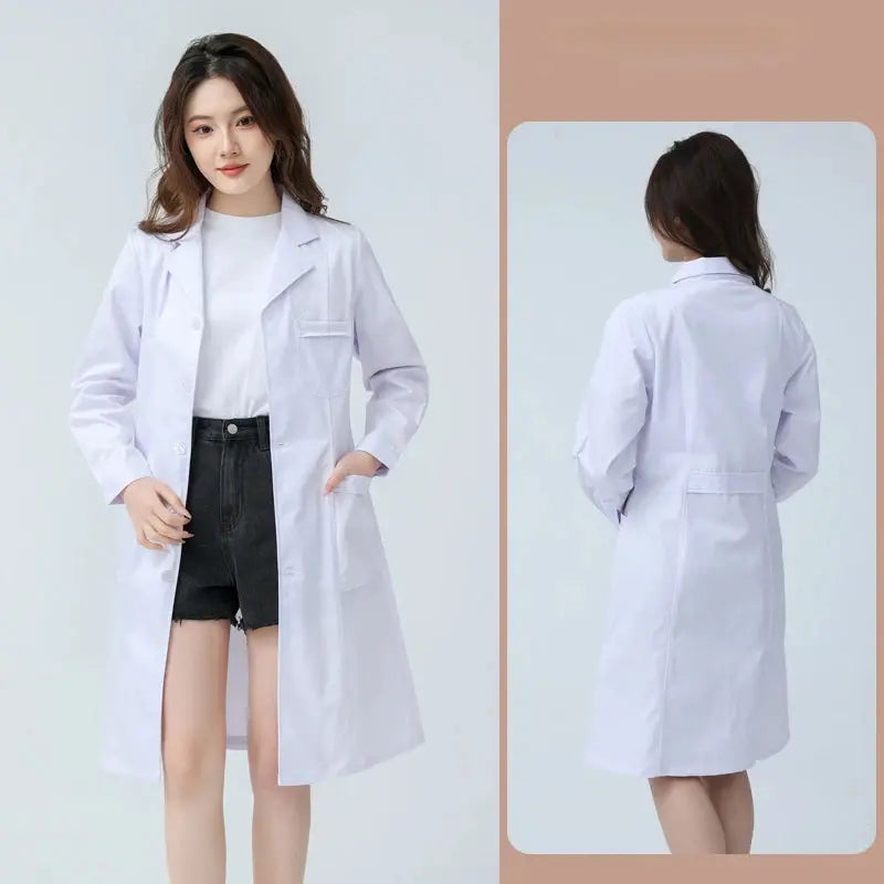 Blouse médicale blanche pour femme, blouse d'infirmière en coton, vêtements de travail d'hôpital, uniforme de travail professionnel de laboratoire scientifique de pharmacie MedSurgery Store For Digital Health