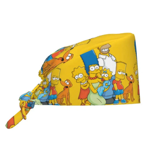 Personnalisé The Simpsons Cartoon Staff Medical Scrubs Hat Men Women Medical Nursing Surgical Scrub Caps MedSurgery Store For Digital Health