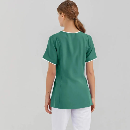 Filipina Medical Elite ISHOWTIENDA - Uniforme clinique ergonomique à manches courtes avec col en V CJdropshipping