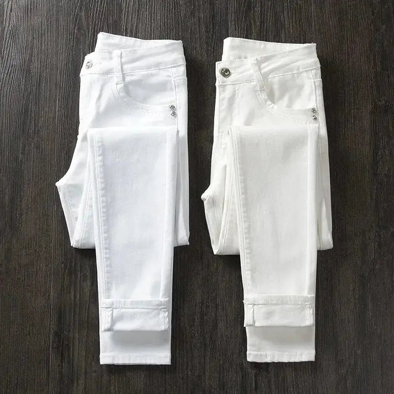 Pantalon skinny blanc pour femme, Jeans skinny taille haute, extensible, à la mode, printemps/été/automne, 2022 MedSurgery Store For Digital Health